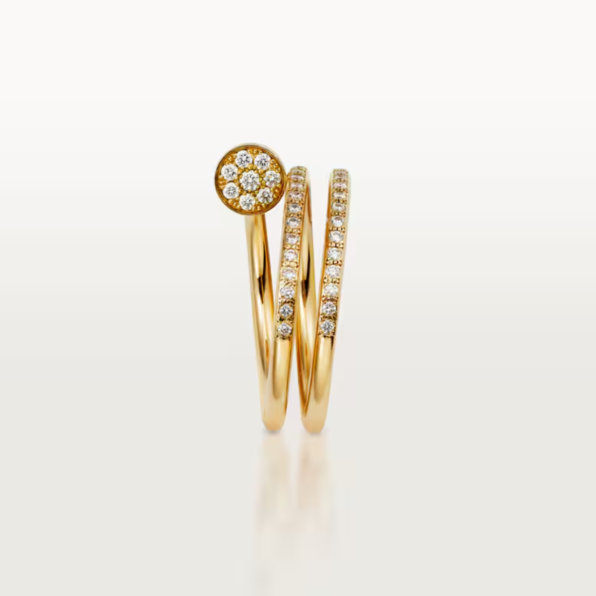Anel Classic Triplo Prego Juste un Clou Cravejado - Ouro 18K