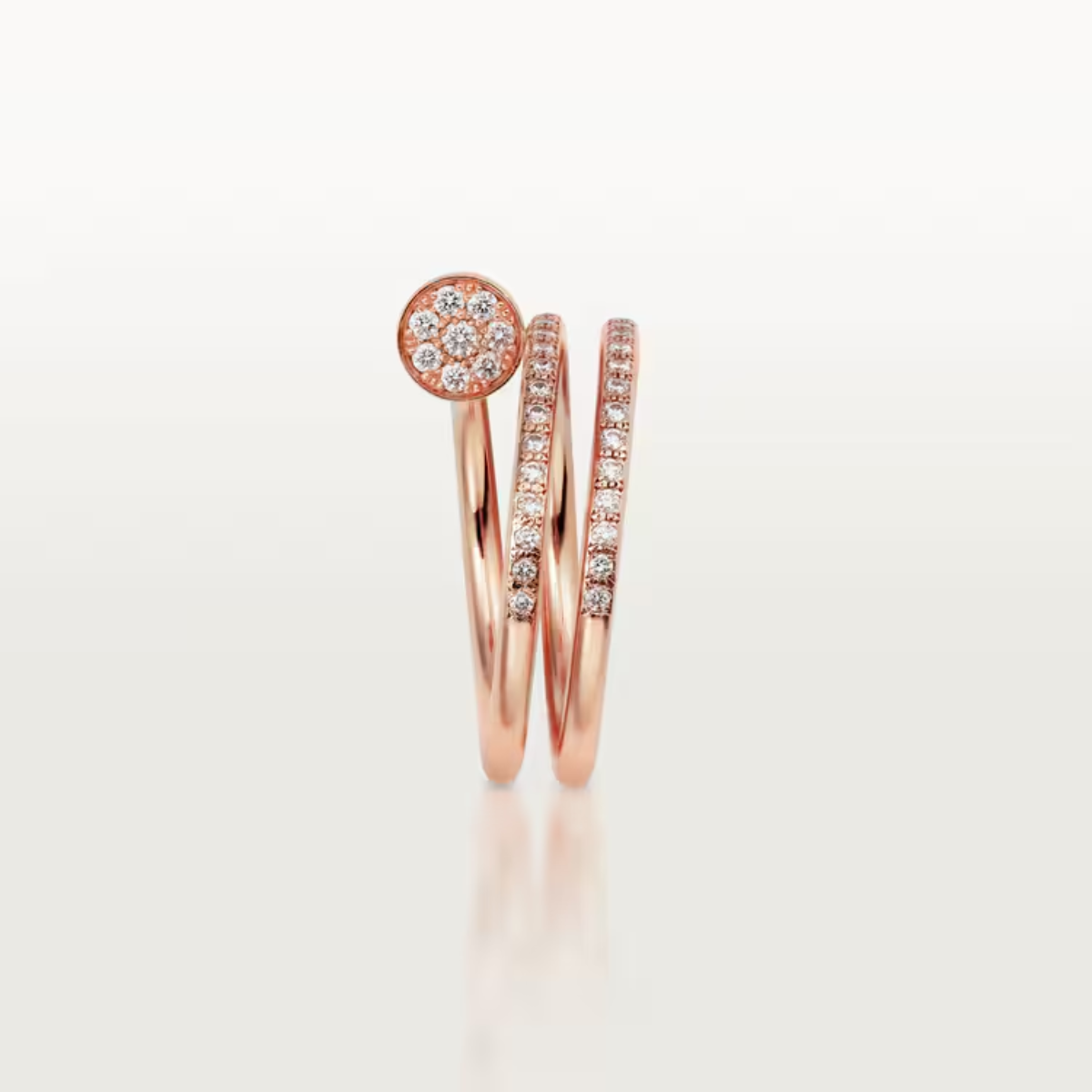 Anel Classic Triplo Prego Juste un Clou Cravejado - Ouro Rose