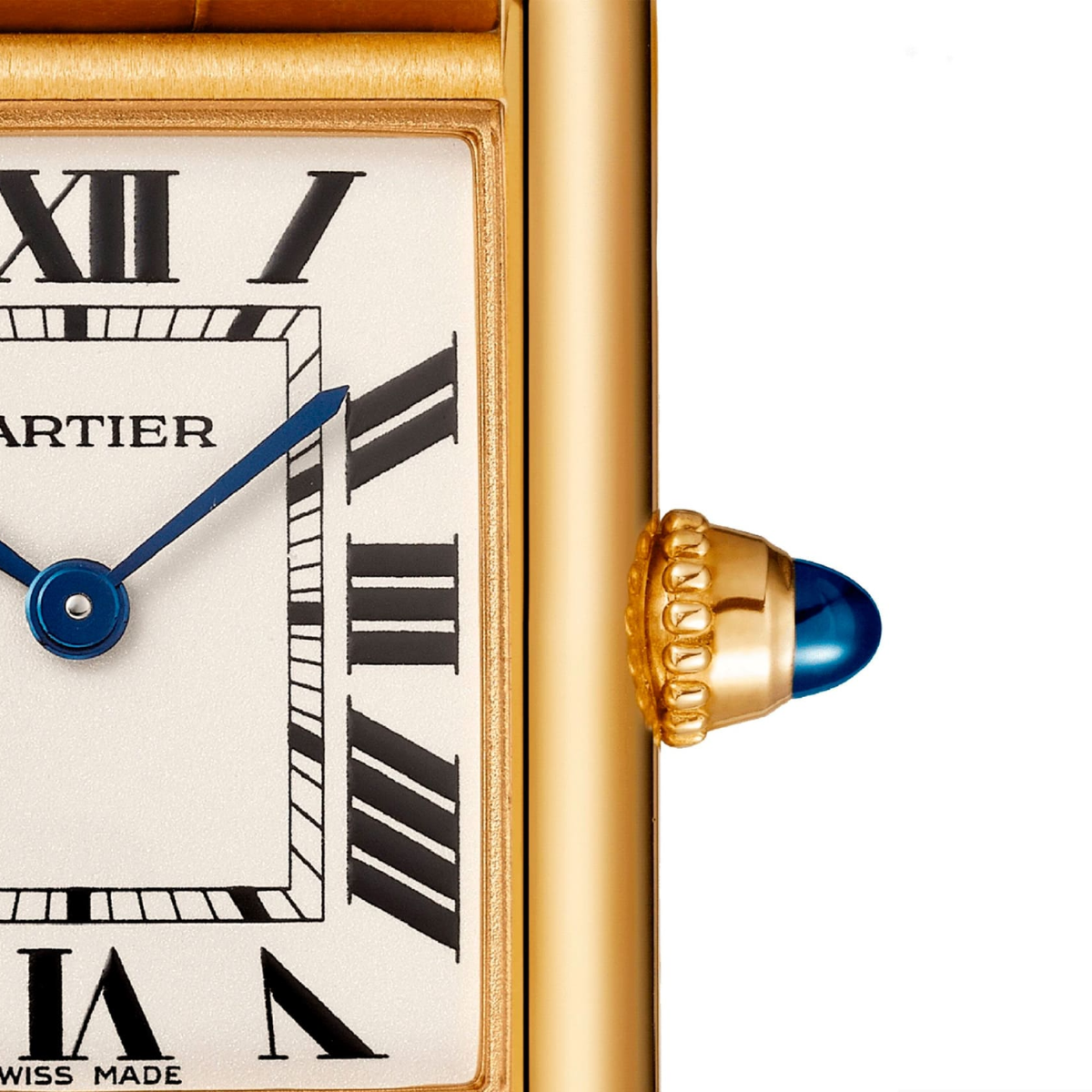 Relógio Tank Retangular Dourado Pulseira Marrom de Couro