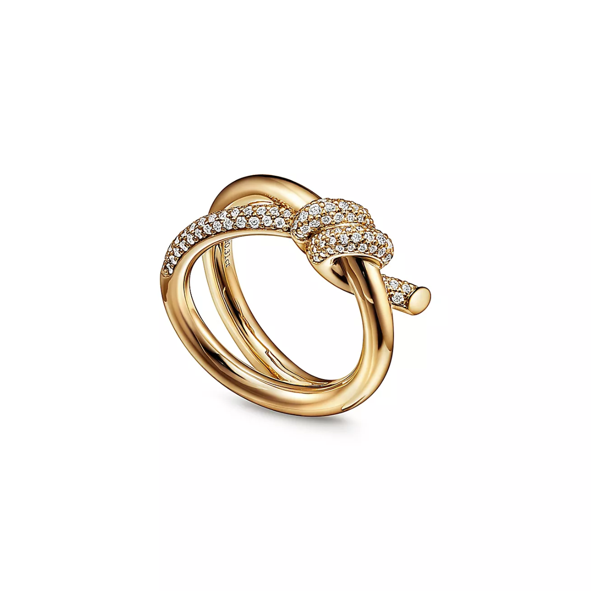 Anel Knot Nó Entrelaçado Cravejado - Ouro 18K