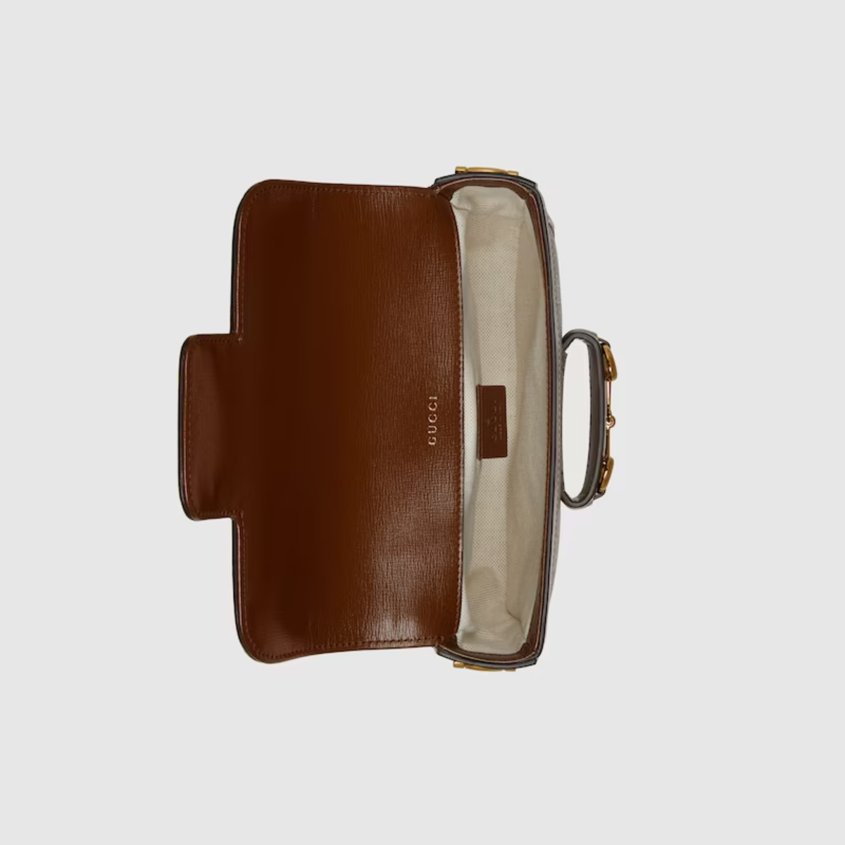 Bolsa De Ombro Horsebit 1955 Pequeno Marrom Estampada