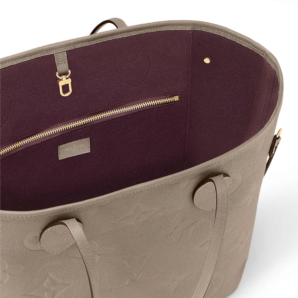 Bolsa LV Tote Neverfull MM Cinza
