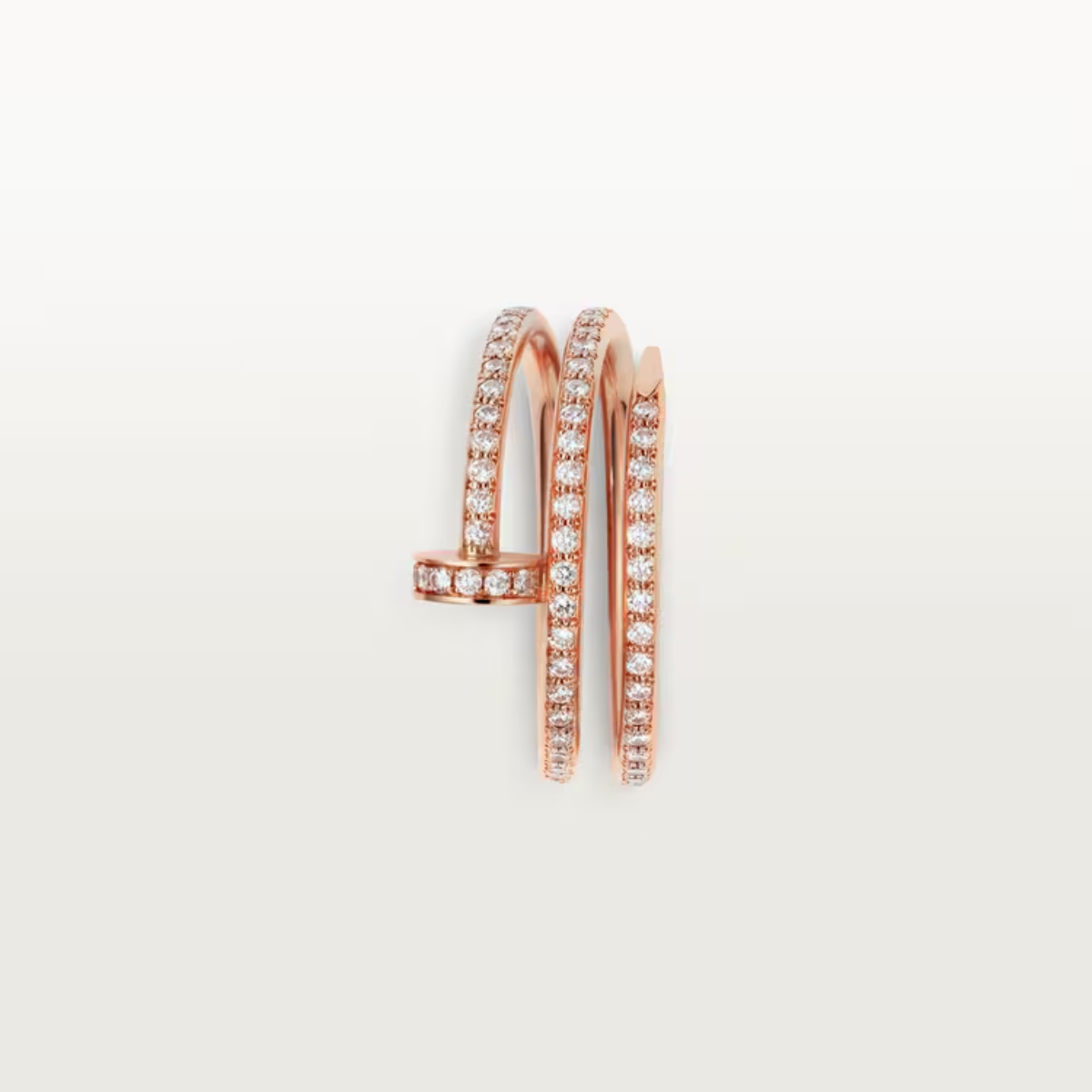 Anel Classic Triplo Prego Juste un Clou Cravejado - Ouro Rose