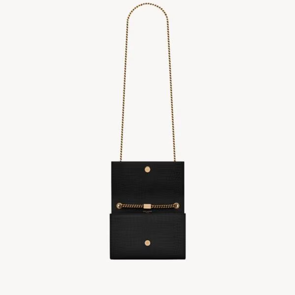 Bolsa YSL Kate Pequena detalhe Cassandre Couro Crocodilo