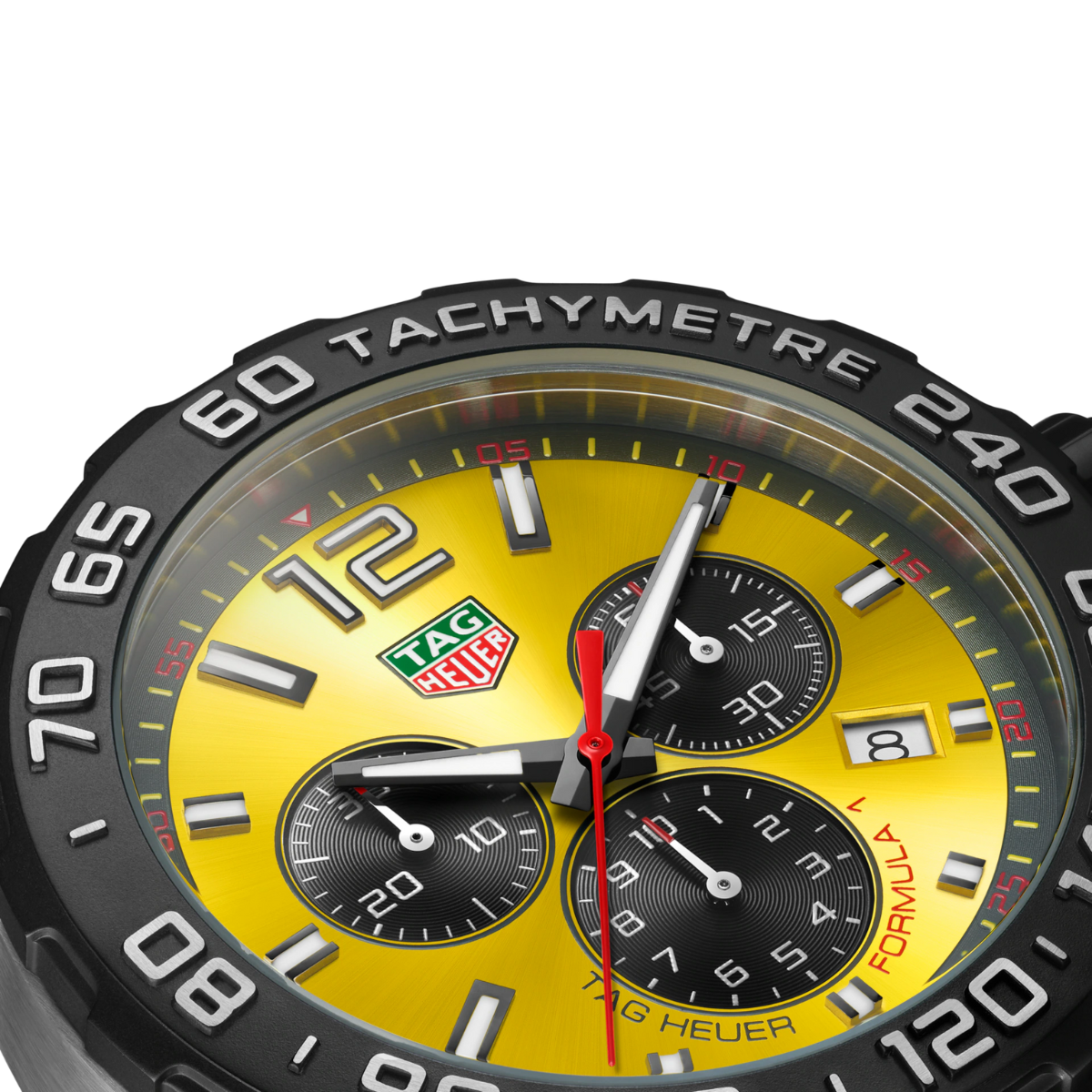 Relógio T.H Formula 1 Tachymetre Fundo Amarelo - Pulseira Borracha