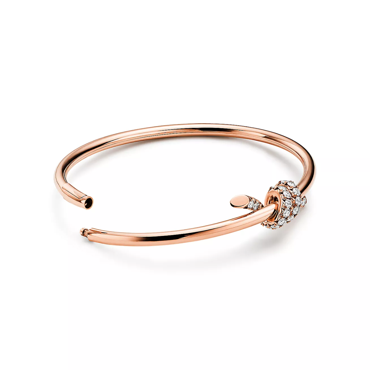 Bracelete Knot Nó Tiffany Cravejado - Ouro Rose