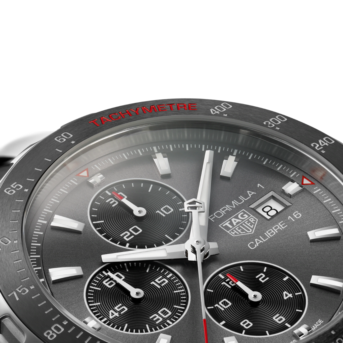 Relógio T.H Formula 1 Chronograph Fundo Cinza Listra Preta