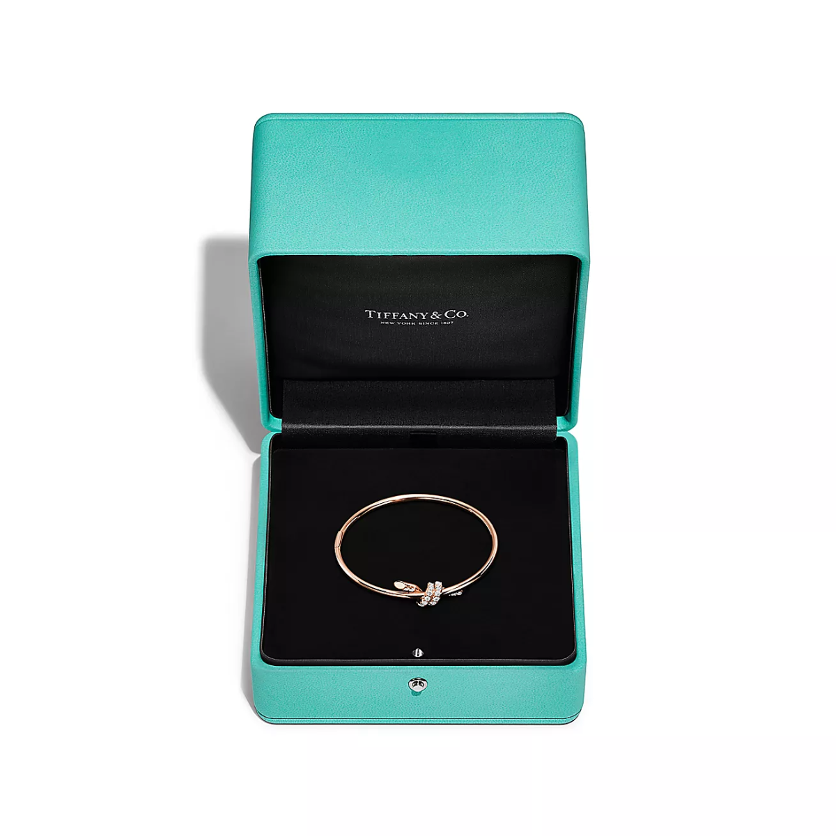 Bracelete Knot Nó Tiffany Cravejado - Ouro Rose