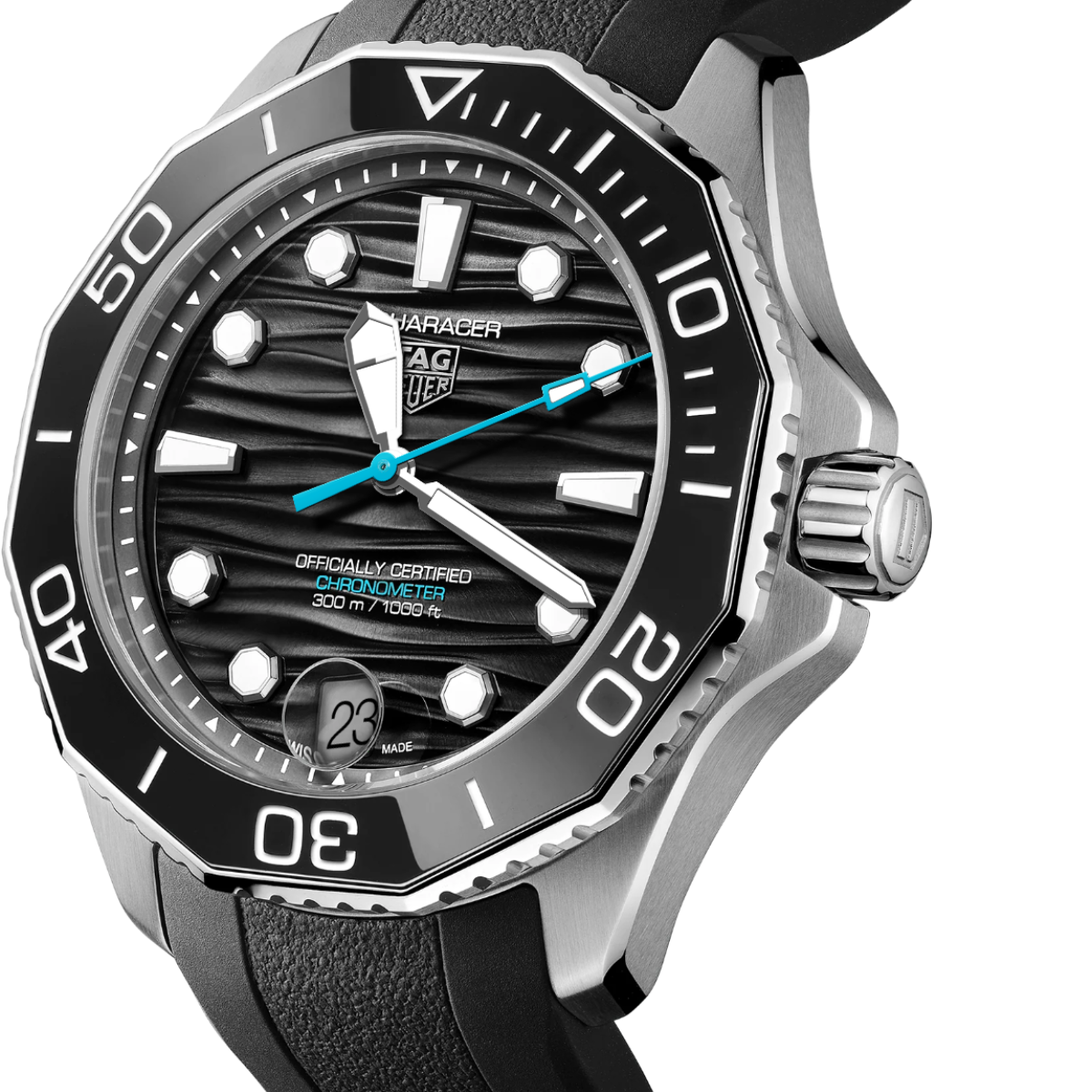 Relógio T.h Aquaracer Preto Professional 300 Date - Pulseira Borracha
