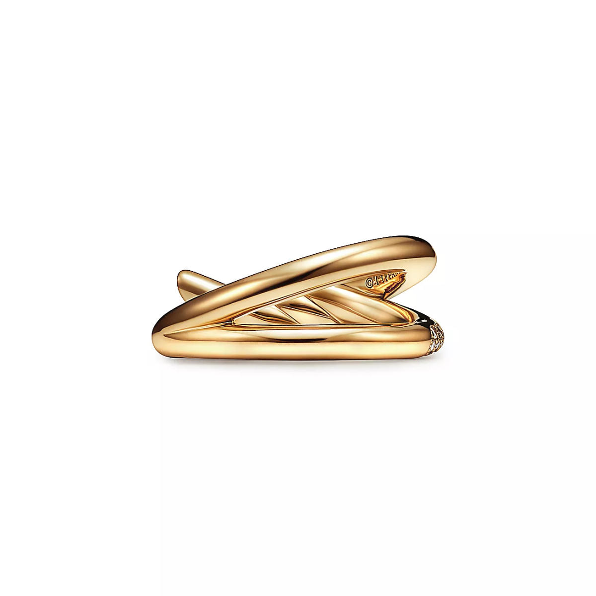 Anel Knot Nó Entrelaçado Cravejado - Ouro 18K