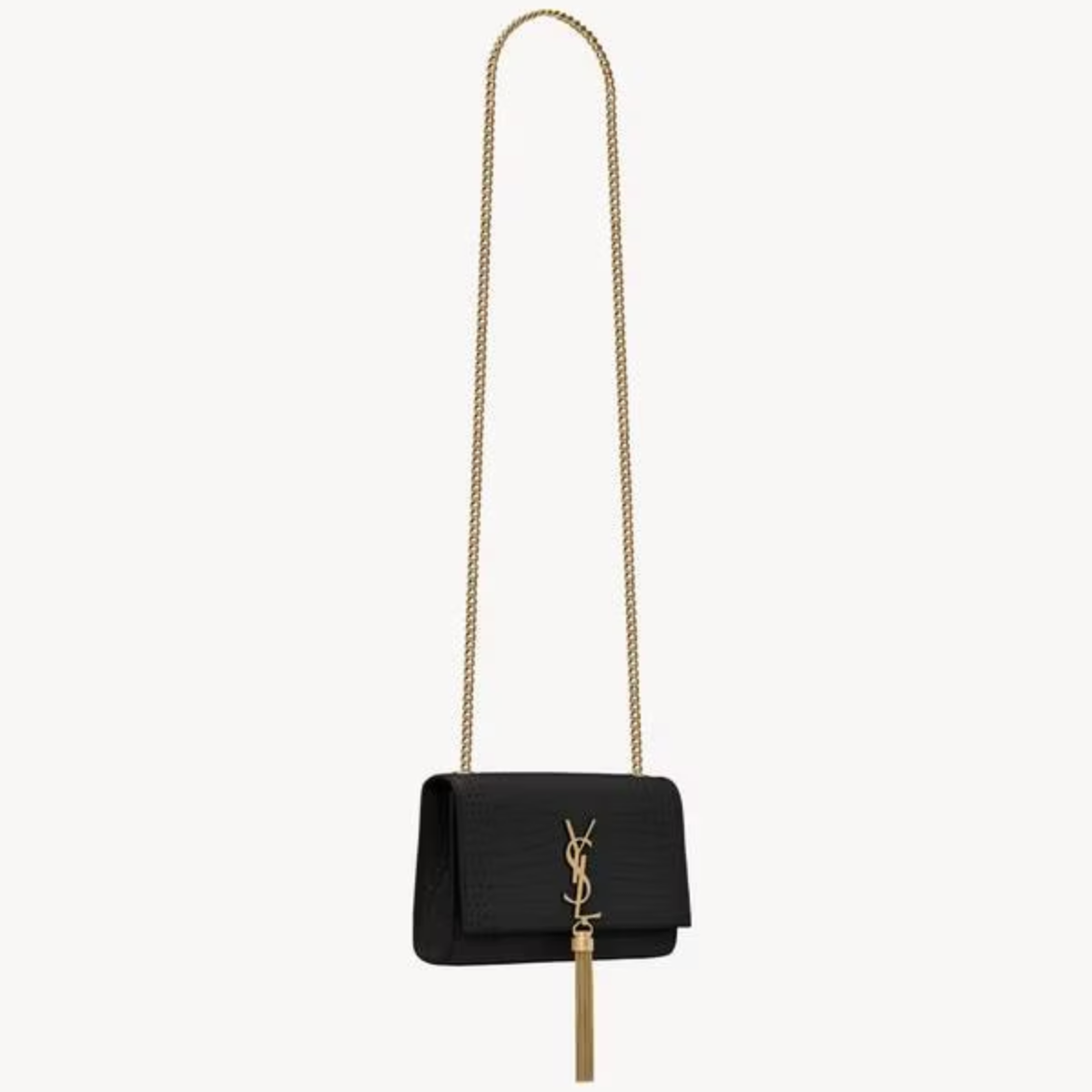 Bolsa YSL Kate Pequena detalhe Cassandre Couro Crocodilo