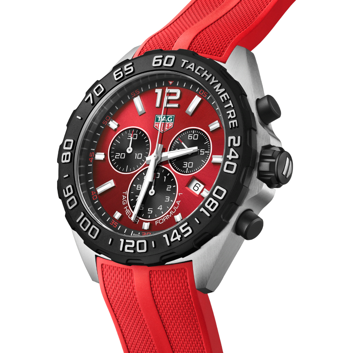 Relógio T.H Formula 1 Tachymetre Fundo Vermelho - Pulseira Borracha