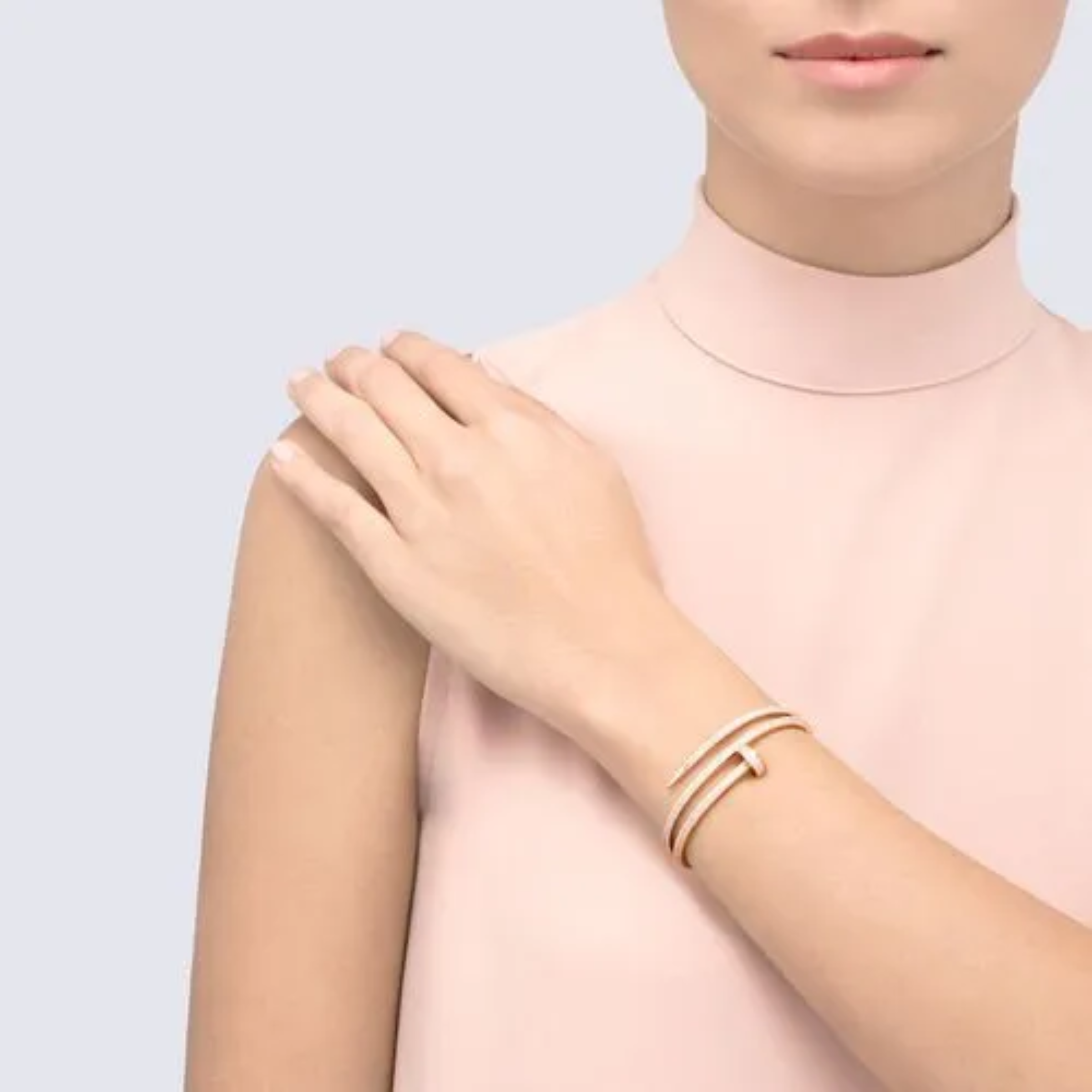 Bracelete Triplo Prego Juste un Clou Cravejado - Ouro rose