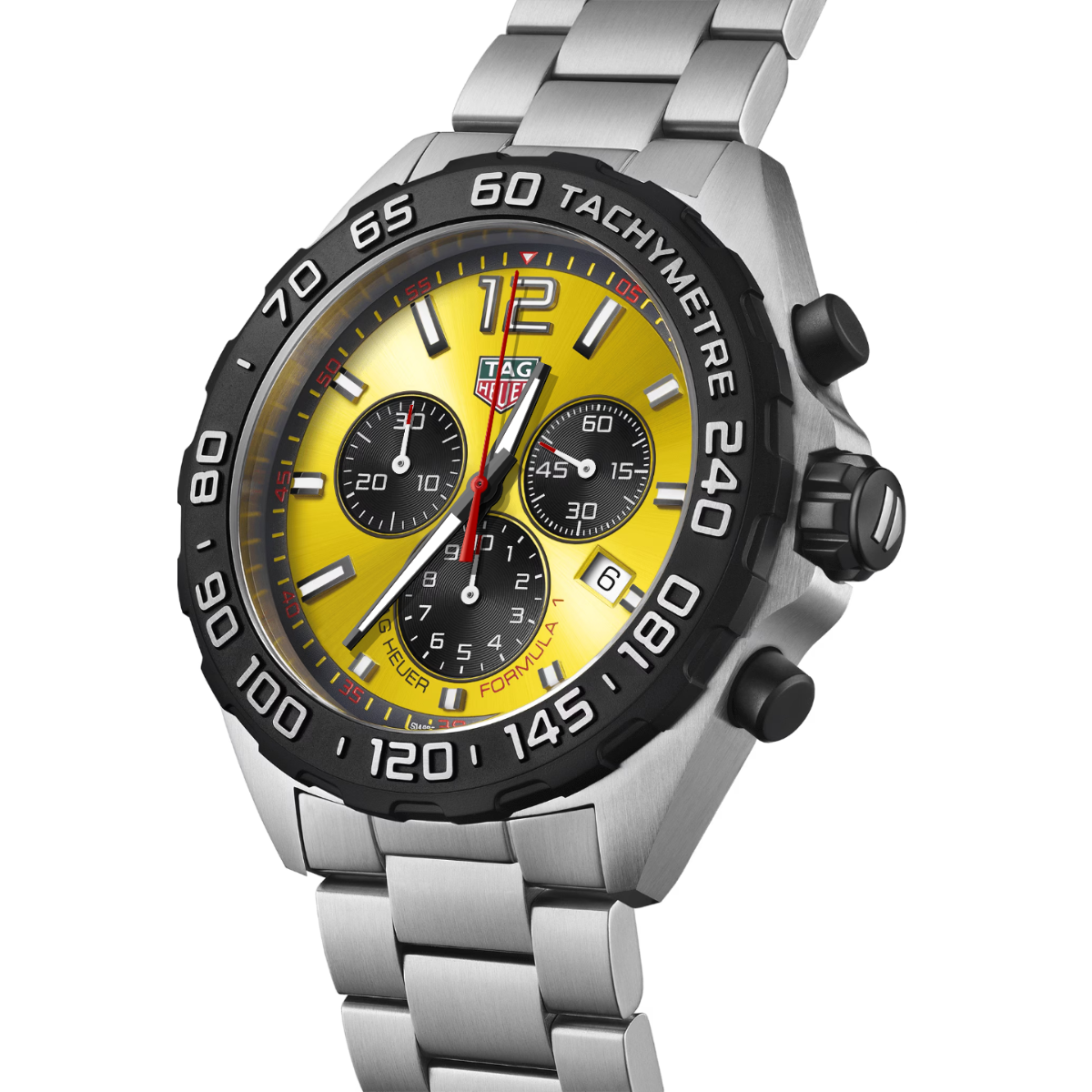 Relógio T.H Formula 1 Tachymetre Fundo Amarelo