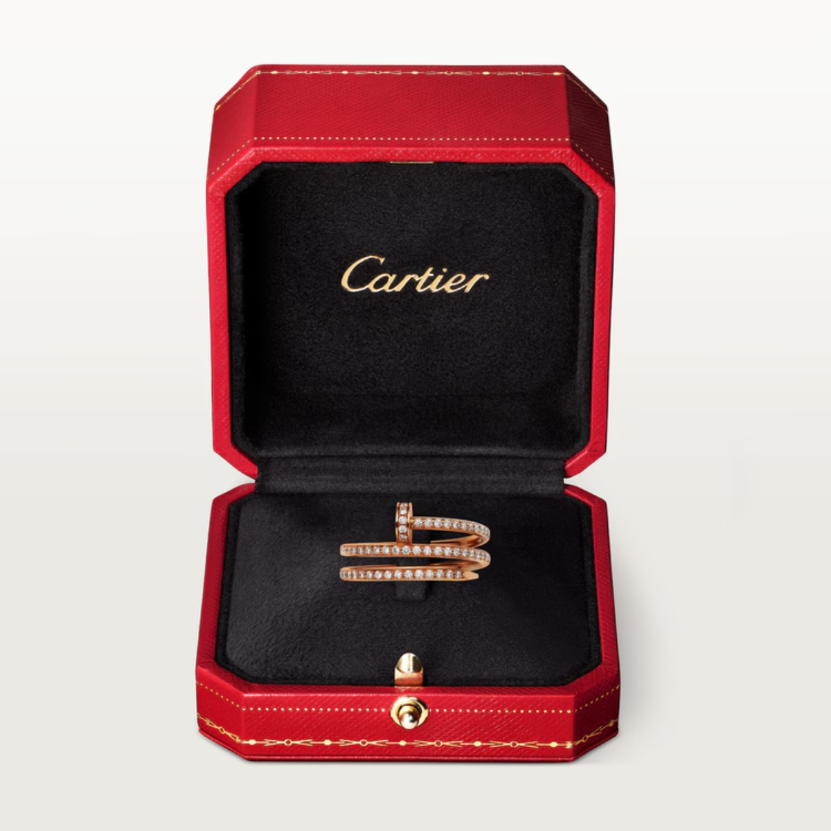 Anel Classic Triplo Prego Juste un Clou Cravejado - Ouro Rose