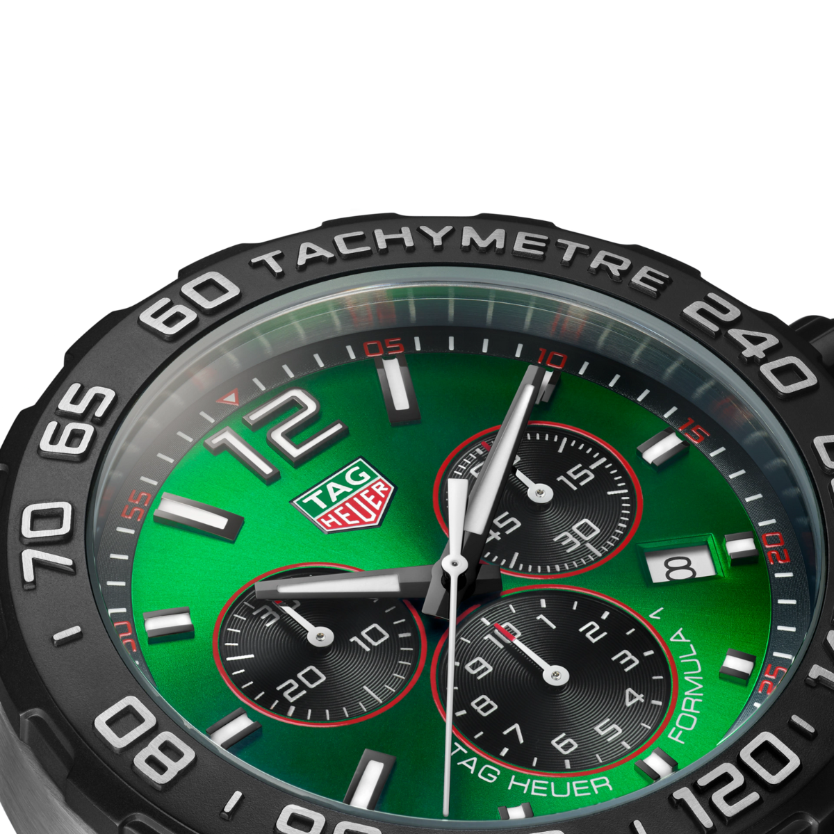 Relógio T.H Formula 1 Tachymetre Fundo Verde - Pulseira Borracha