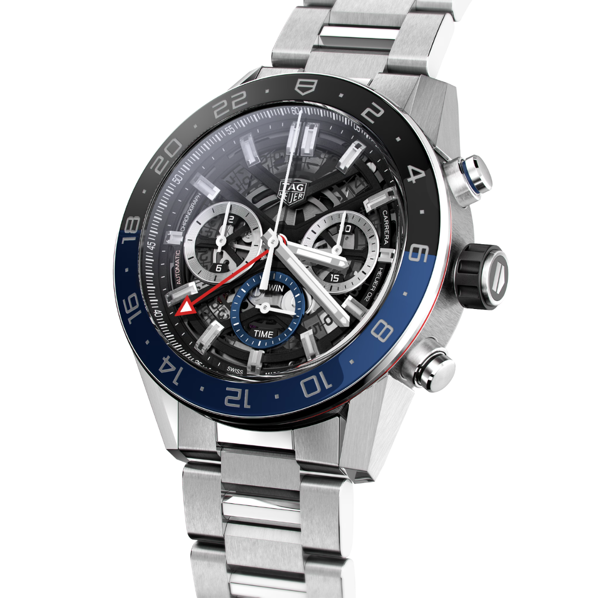 Relógio T.H Carrera GMT Twin Time Azul e Preto