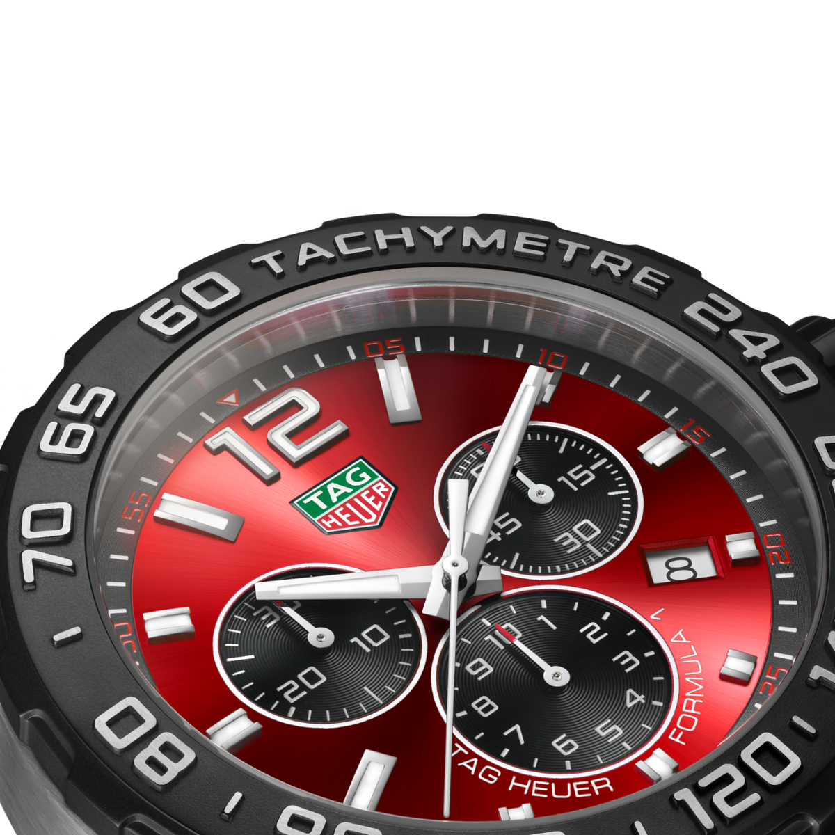 Relógio T.H Formula 1 Tachymetre Fundo Vermelho - Pulseira Borracha