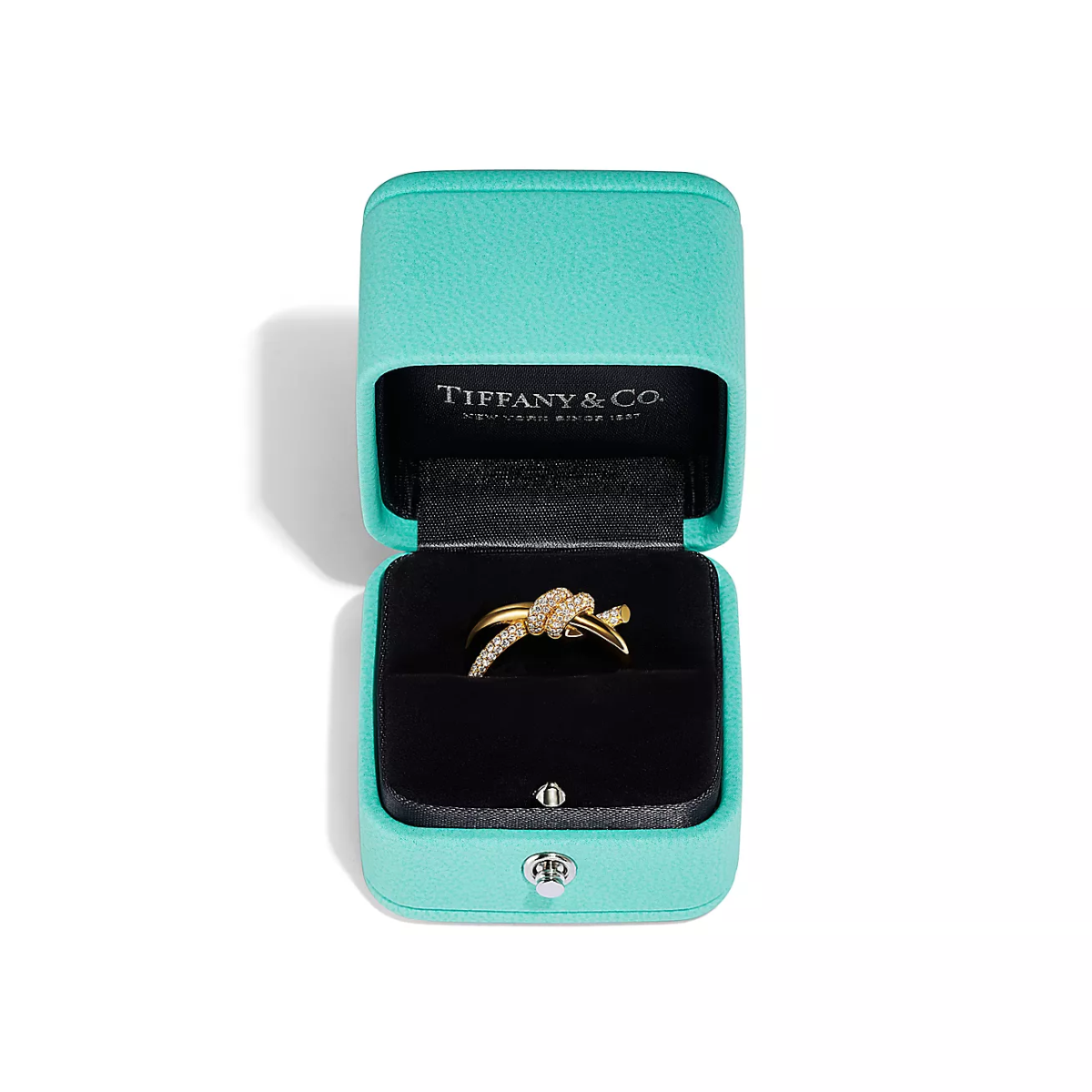 Anel Knot Nó Entrelaçado Cravejado - Ouro 18K