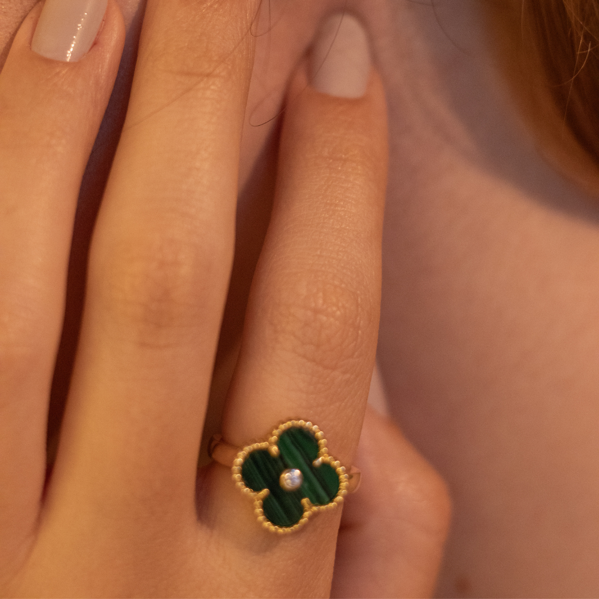 Conjunto Alhambra Vintage Trevo Completo Verde - Ouro 18K
