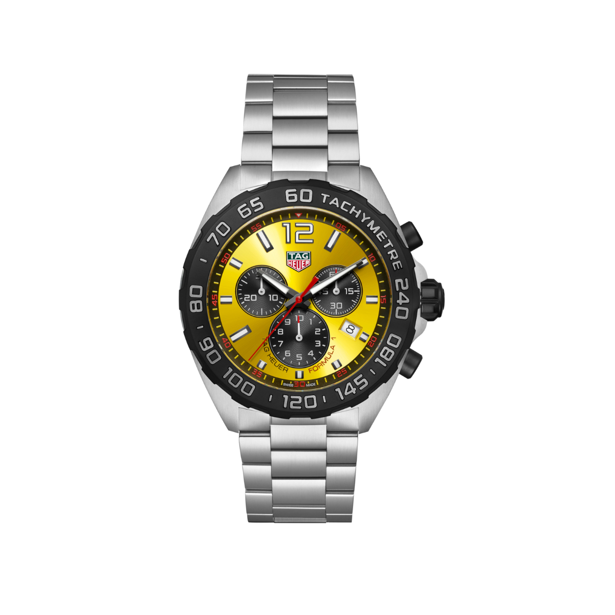 Relógio T.H Formula 1 Tachymetre Fundo Amarelo