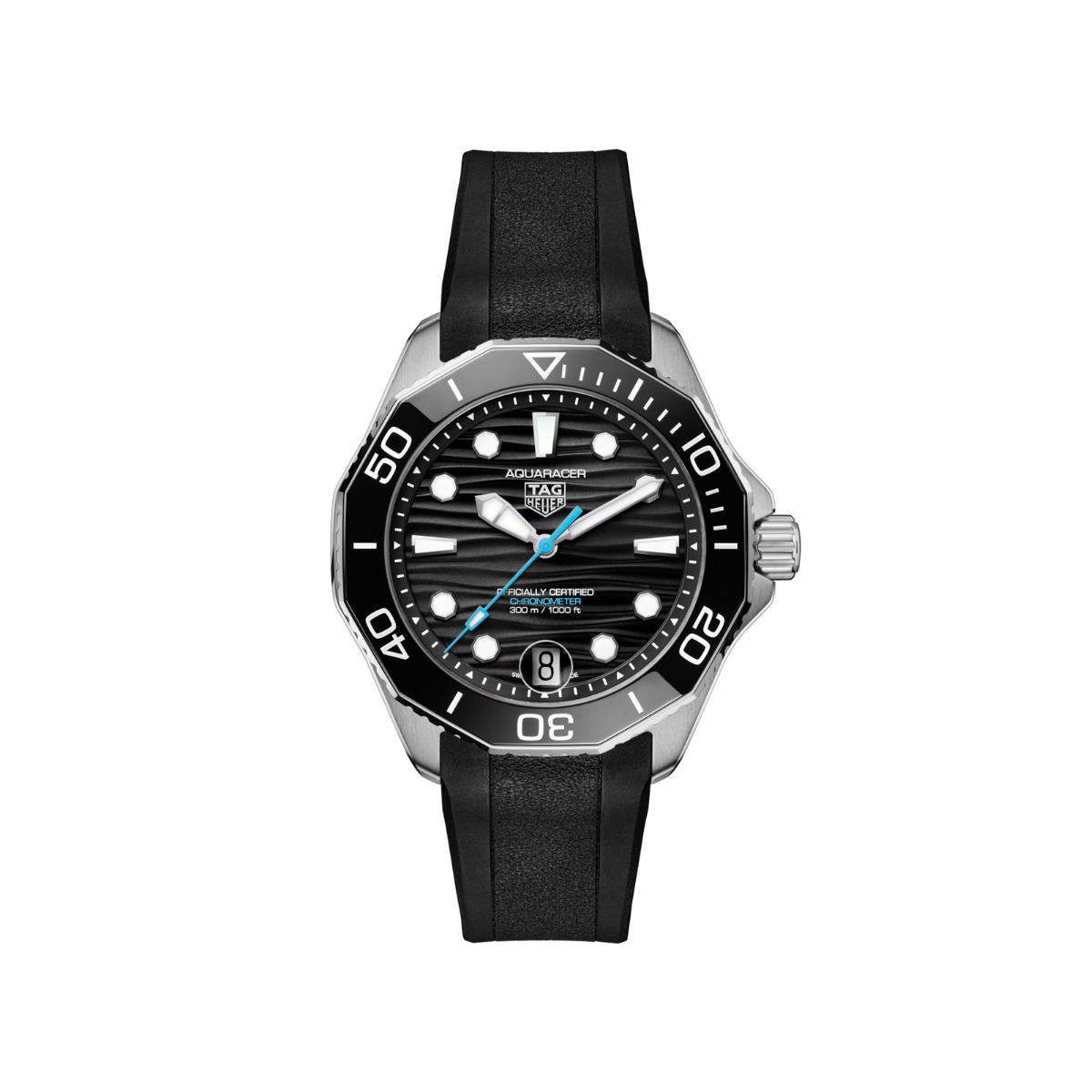 Relógio T.h Aquaracer Preto Professional 300 Date - Pulseira Borracha