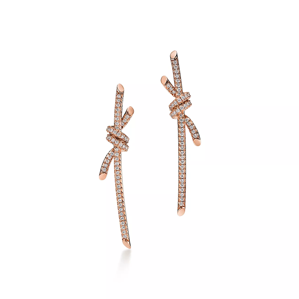 Brinco Knot Nó Cravejado Pavé - Ouro Rose