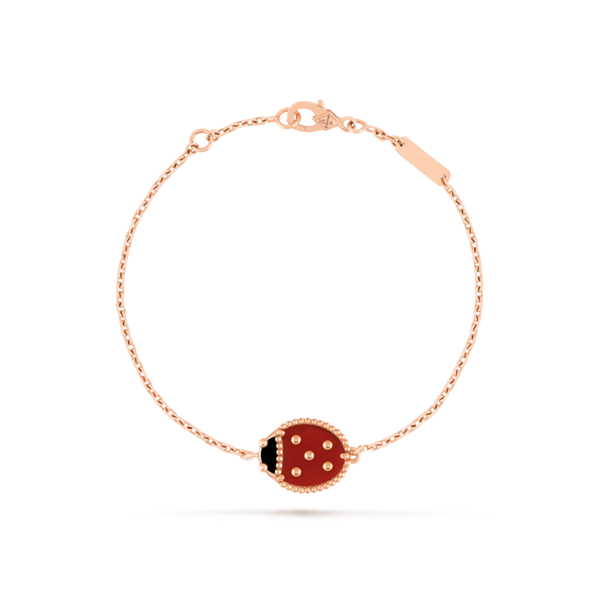Pulseira VCA Lucky Spring Joaninha com Asas Fechadas - Ouro Rose