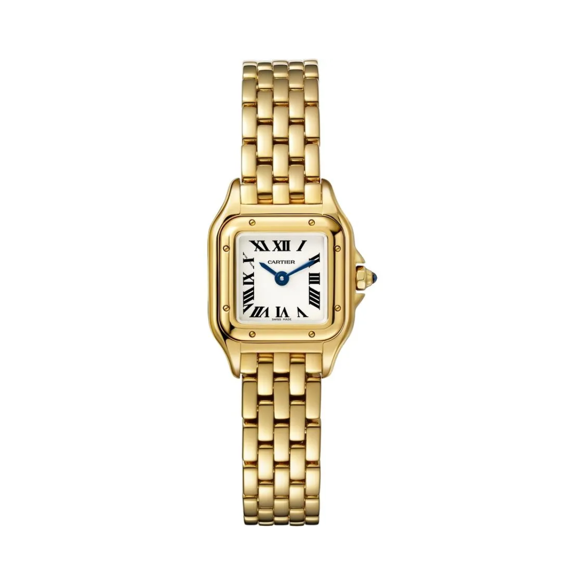 Relógio Mini Panthère Quadrado Dourado