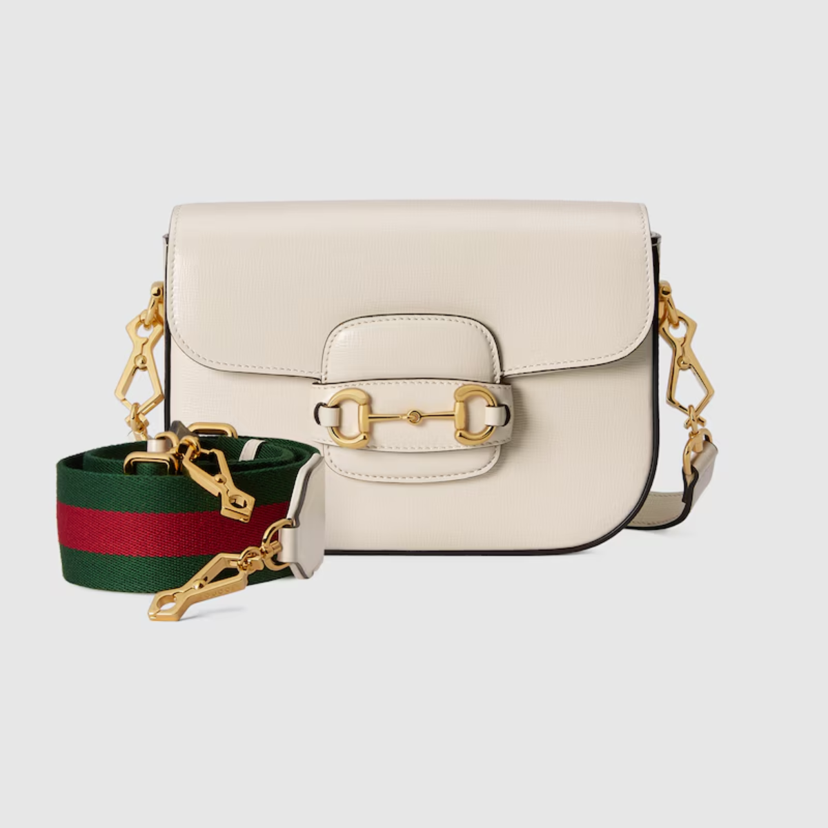 Bolsa De Ombro Horsebit 1955 Pequeno Branco
