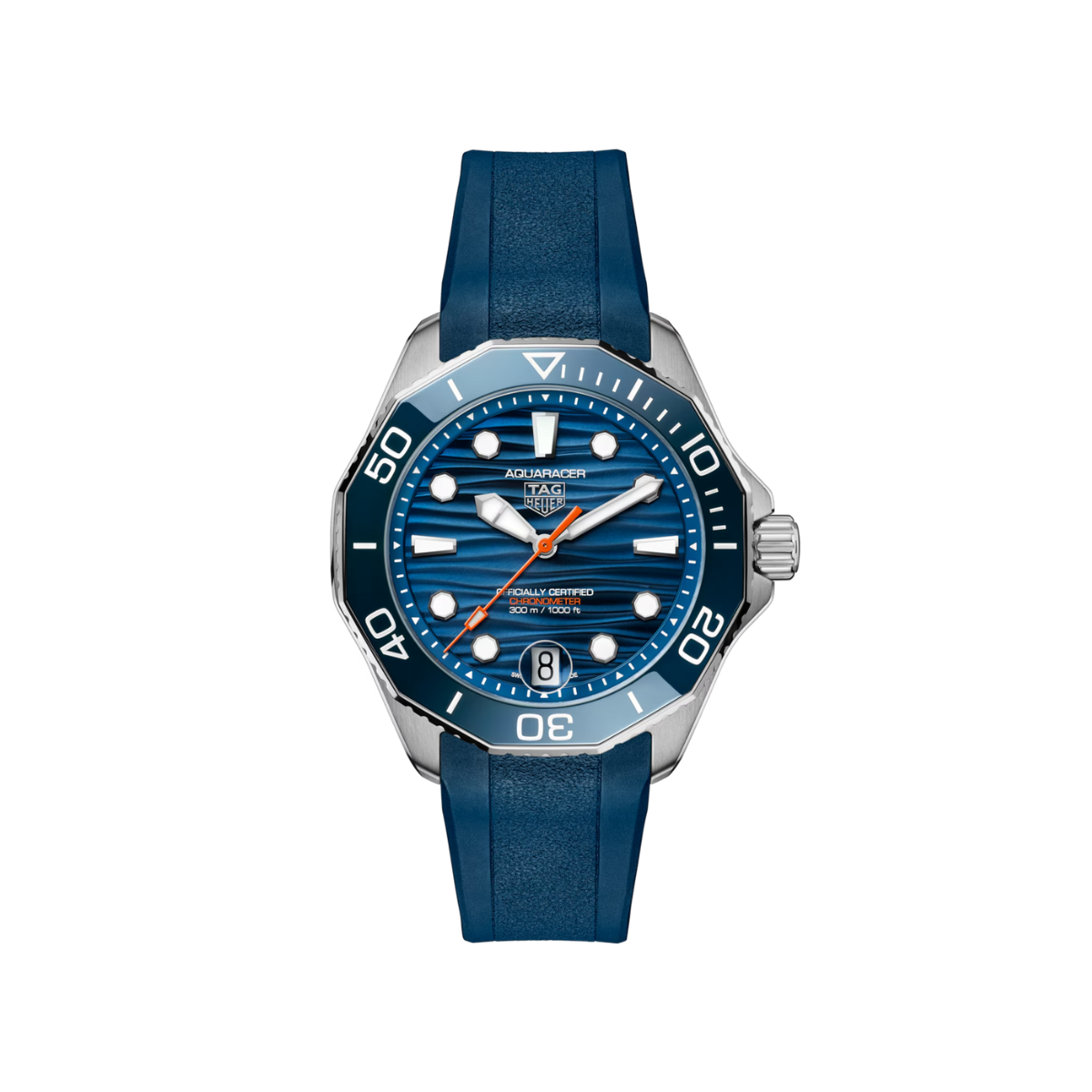 Relógio T.h Aquaracer Azul Professional 300 Date - Pulseira Borracha