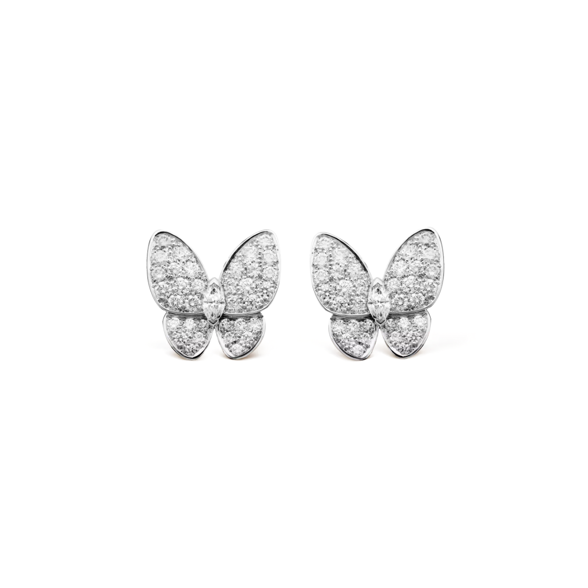 Brincos Two Butterfly Pavé - Prata 925