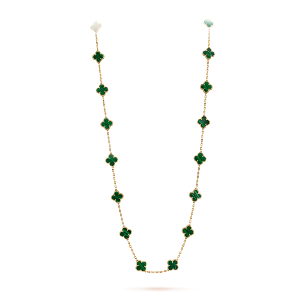 Colar Vintage Alhambra 20 Trevos Verde - Ouro 18K