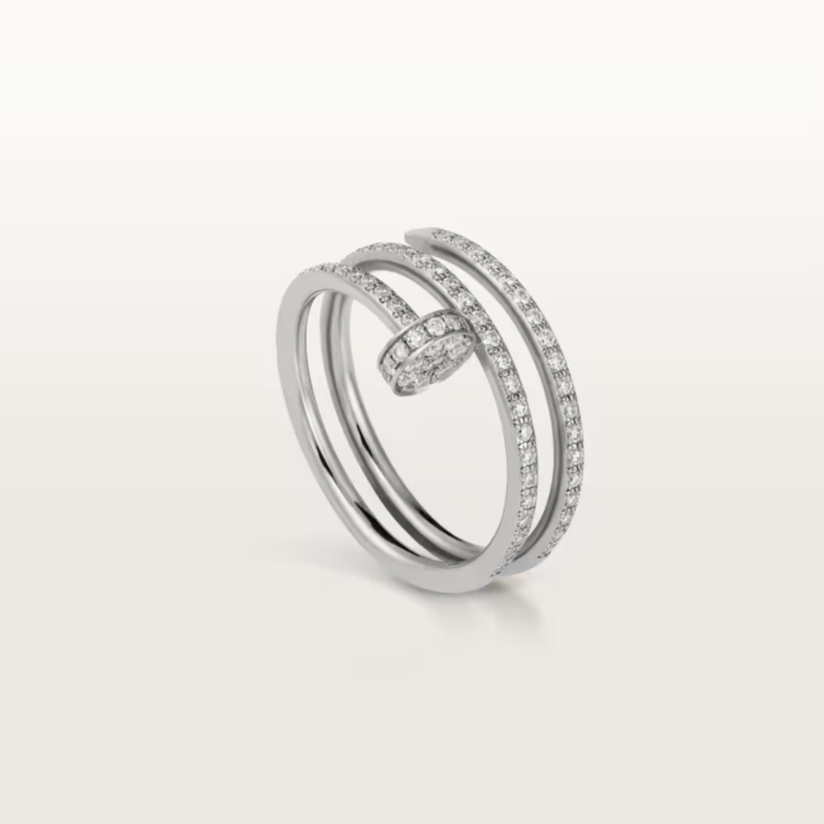 Anel Classic Triplo Prego Juste un Clou Cravejado - Prata 925