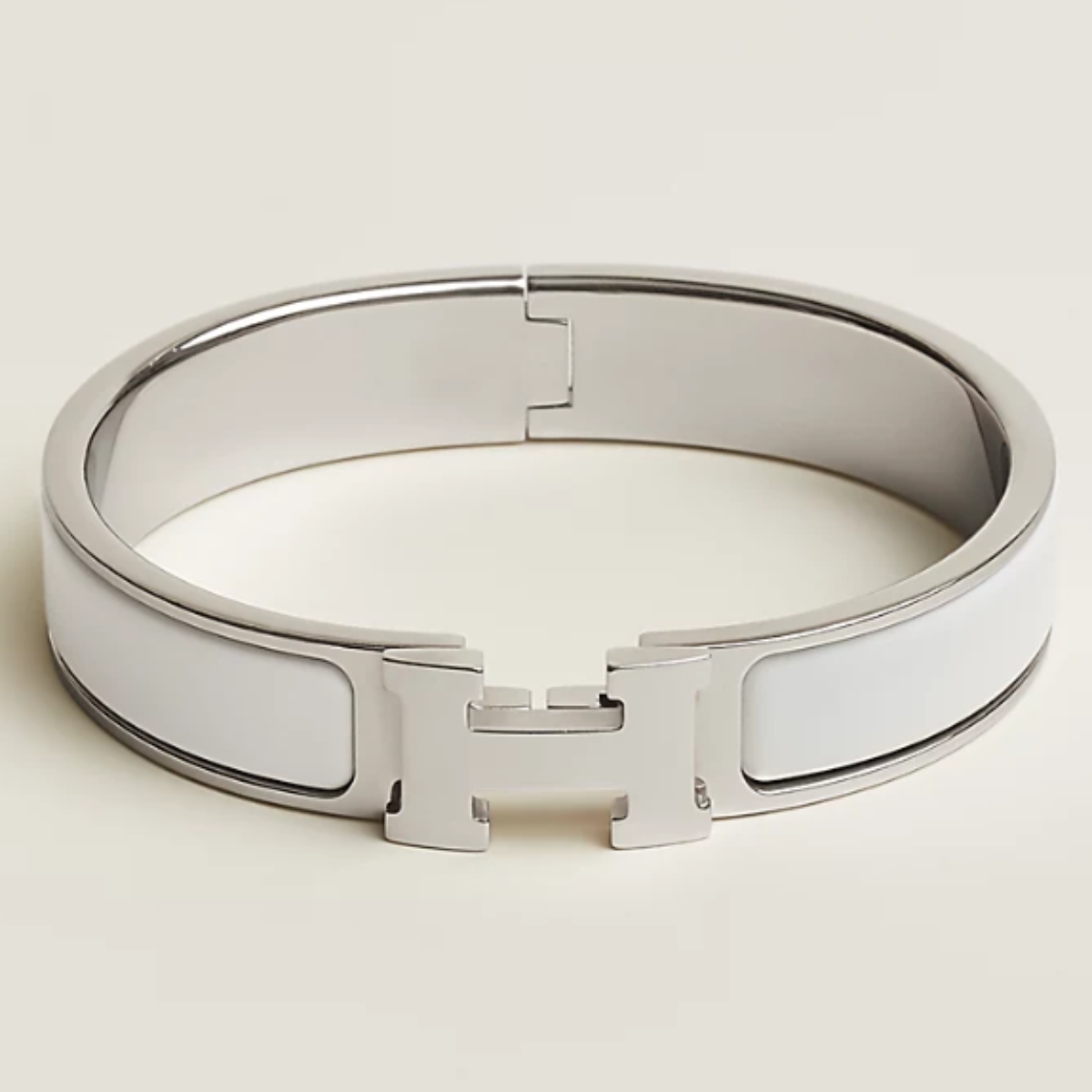 Pulseira Clic H Branco - Prata 925