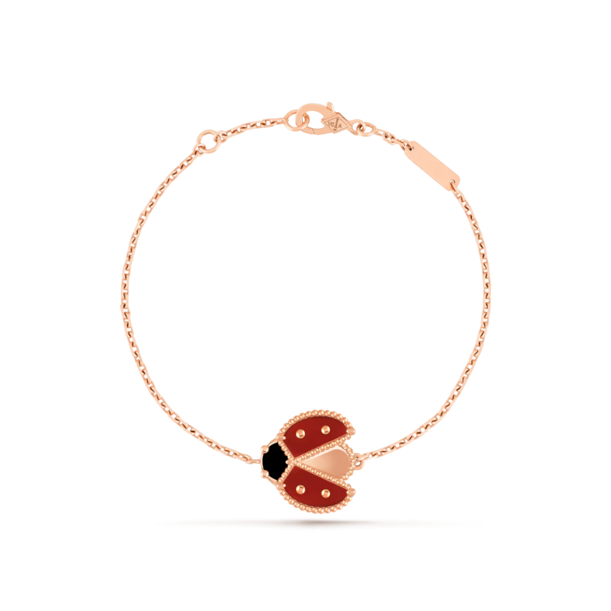 Pulseira VCA Lucky Spring Joaninha com Asas Abertas - Ouro Rose