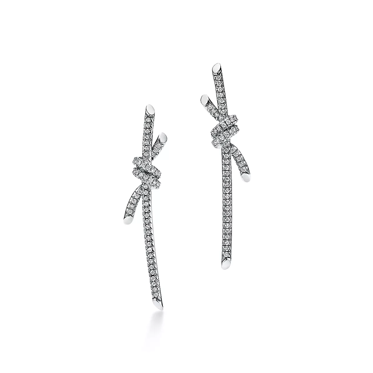 Brinco Knot Nó Cravejado Pavé - Prata 925