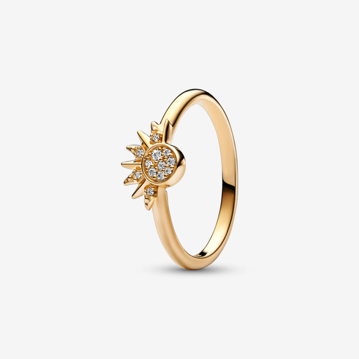 Anel Sol Brilhante - Ouro 18K