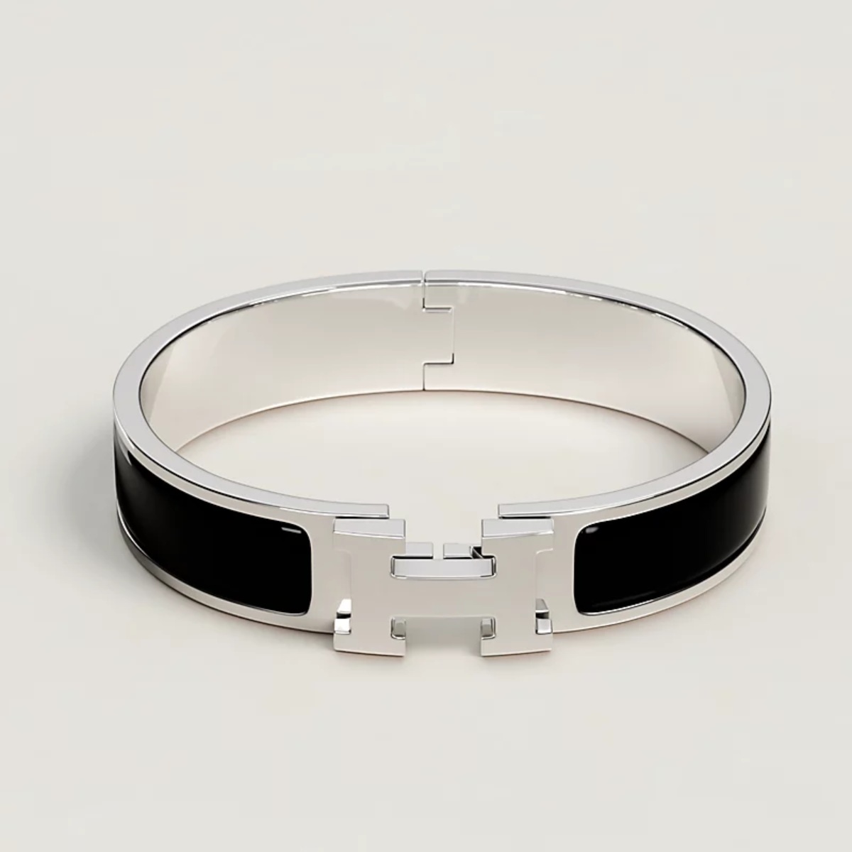 Pulseira Clic H Preto - Prata 925