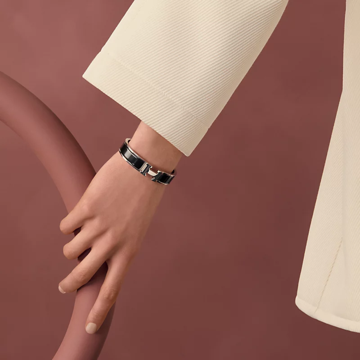 Pulseira Clic H Preto - Prata 925