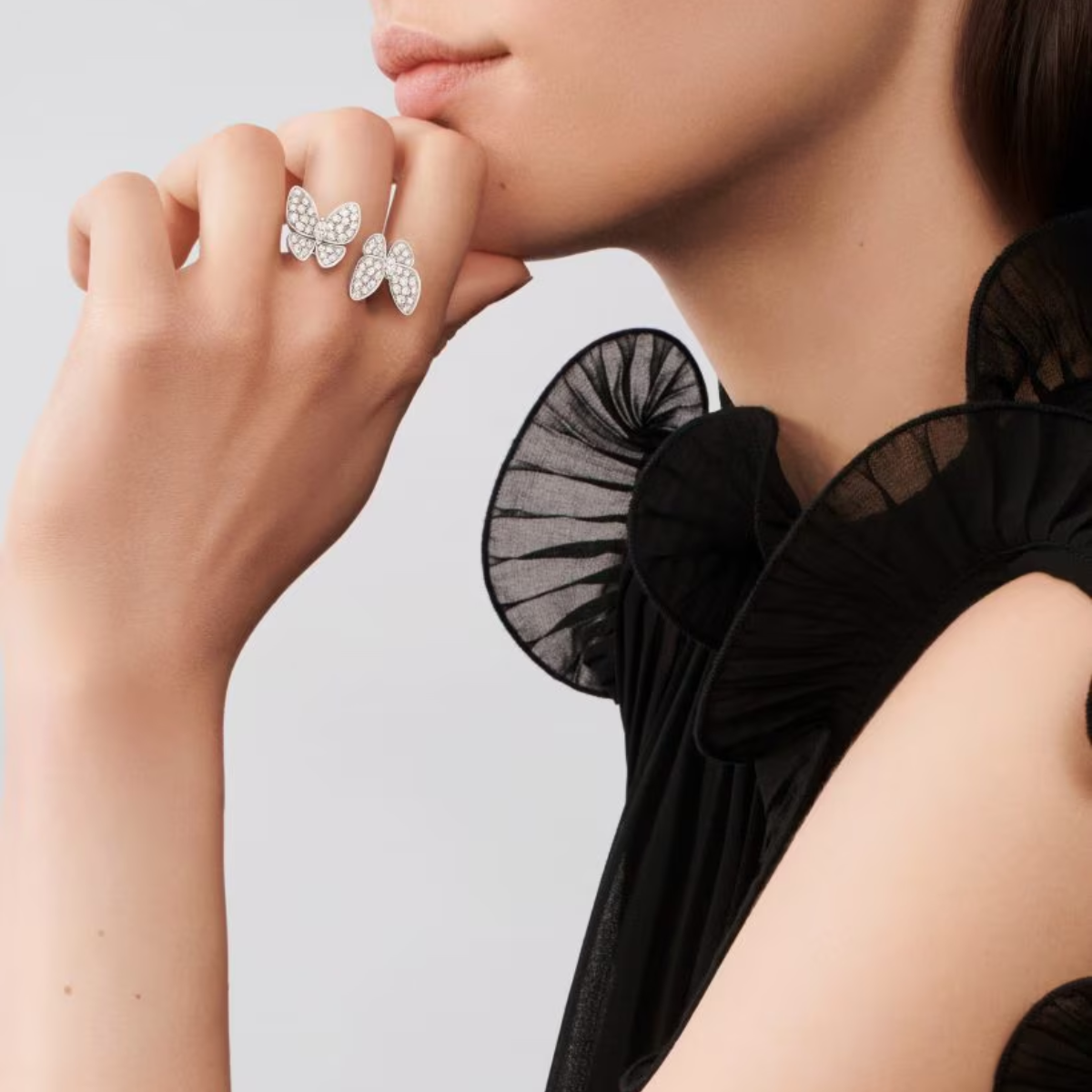 Brincos Two Butterfly Pavé - Prata 925