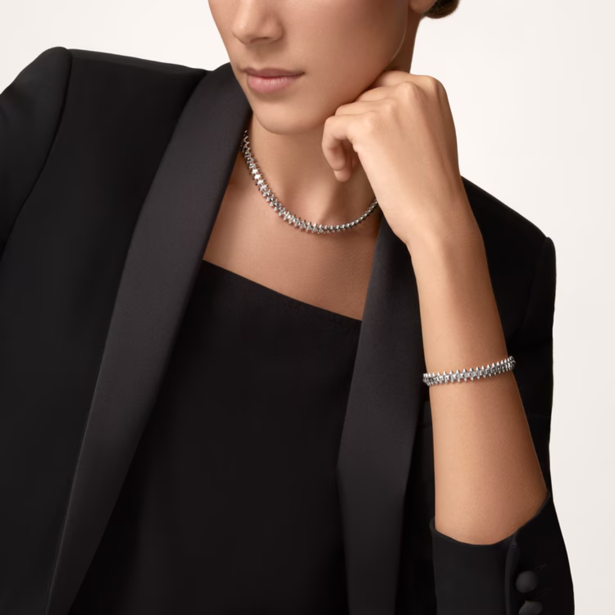 Colar Choker Clash Flexivel - Prata 925