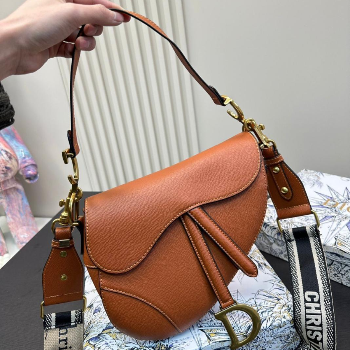 Bolsa Saddle Couro Marrom