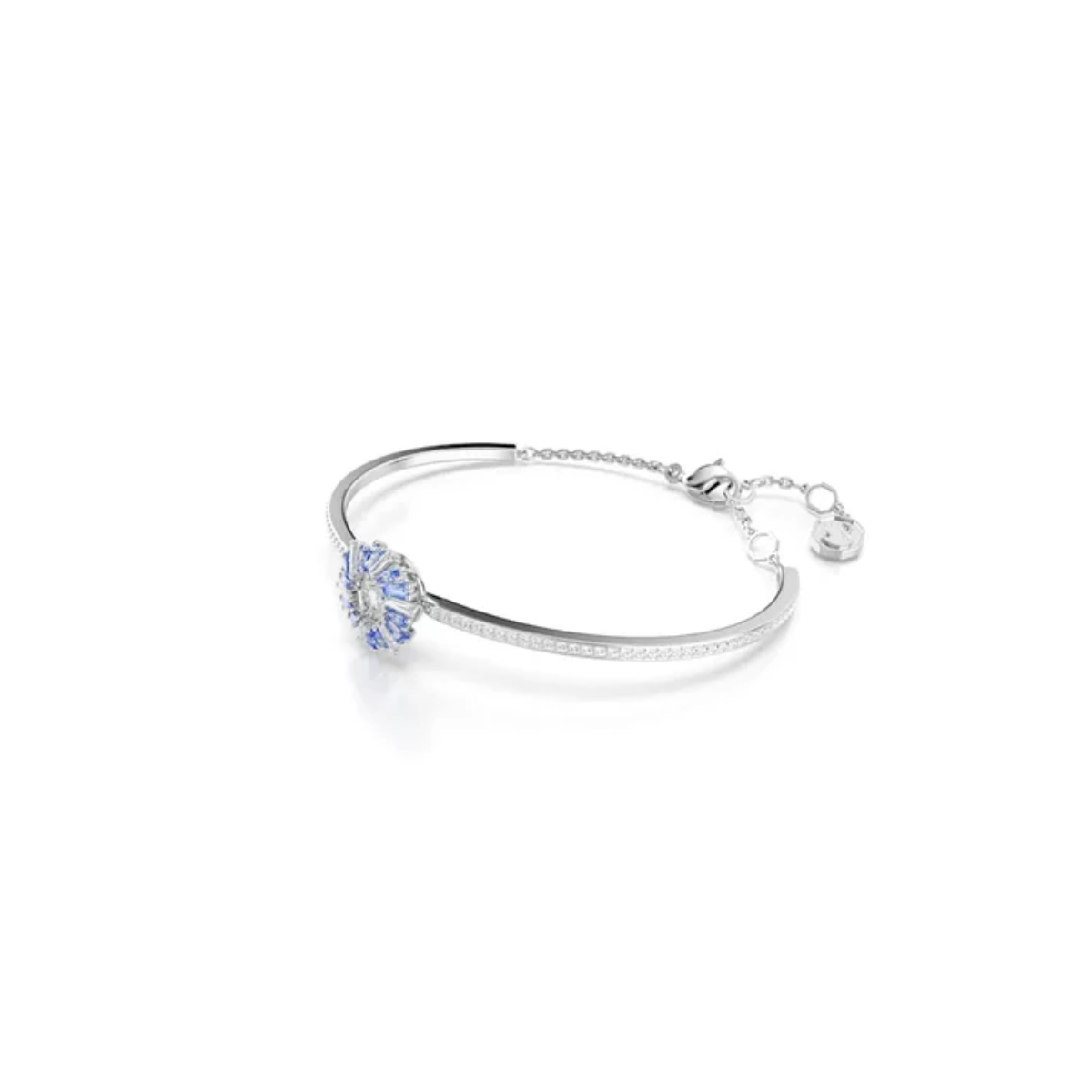 Brazalete Idyllia, Flor, Azul - Prata 925