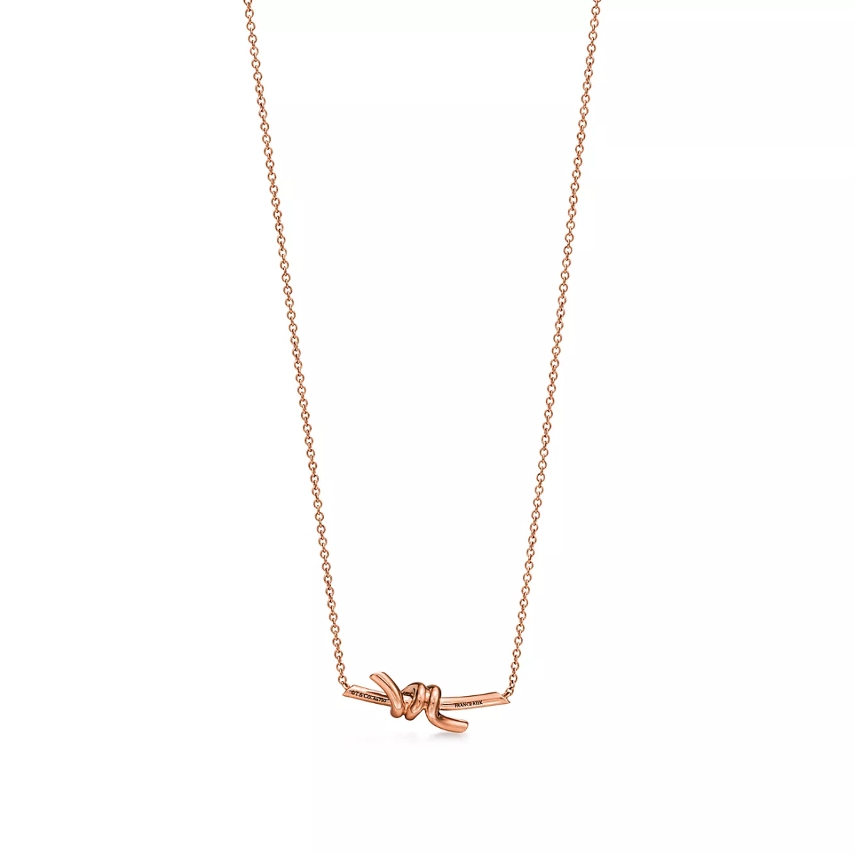 Colar Knot Nó Pingente Pequeno - Ouro Rose