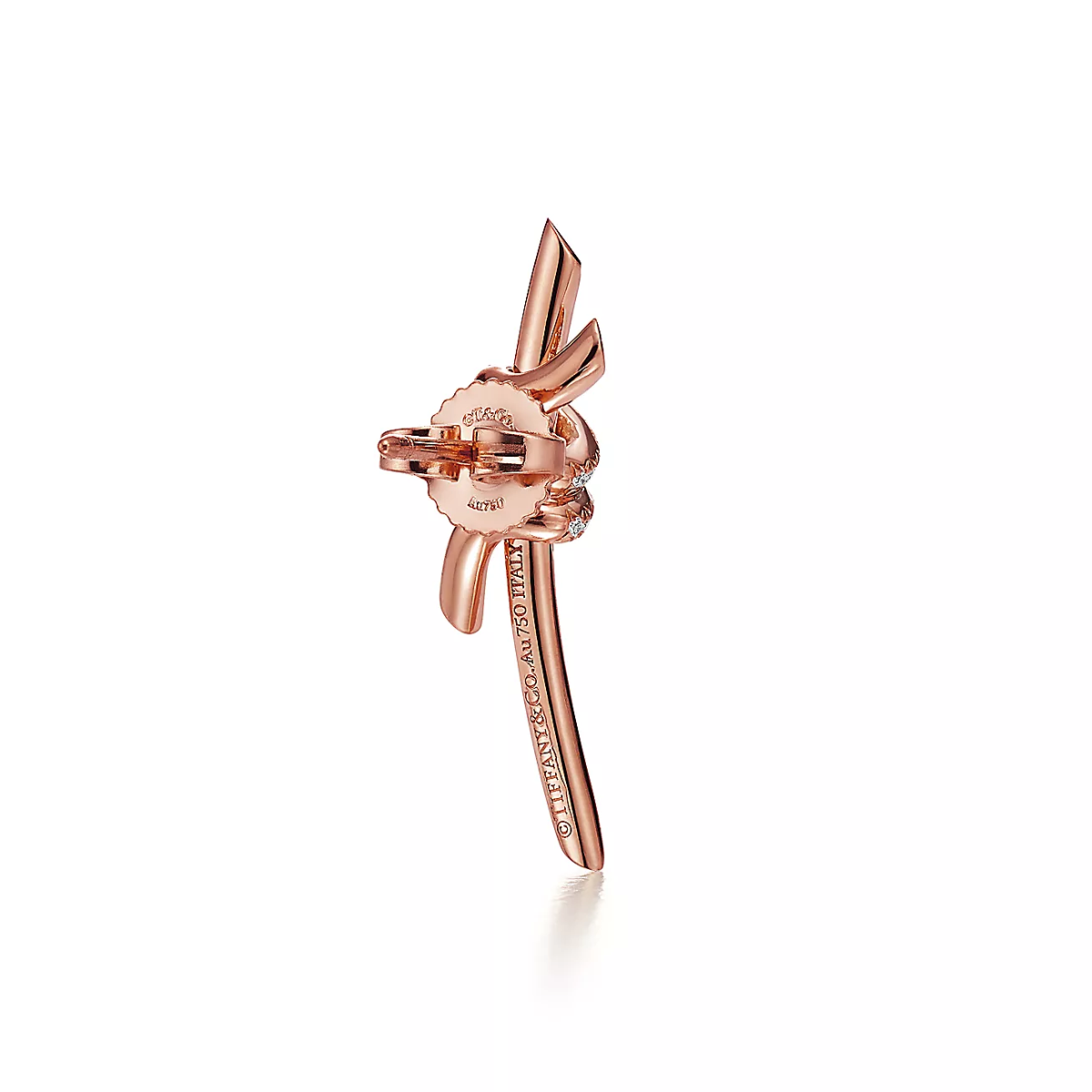 Brinco Knot Nó Cravejado Médio - Ouro Rose