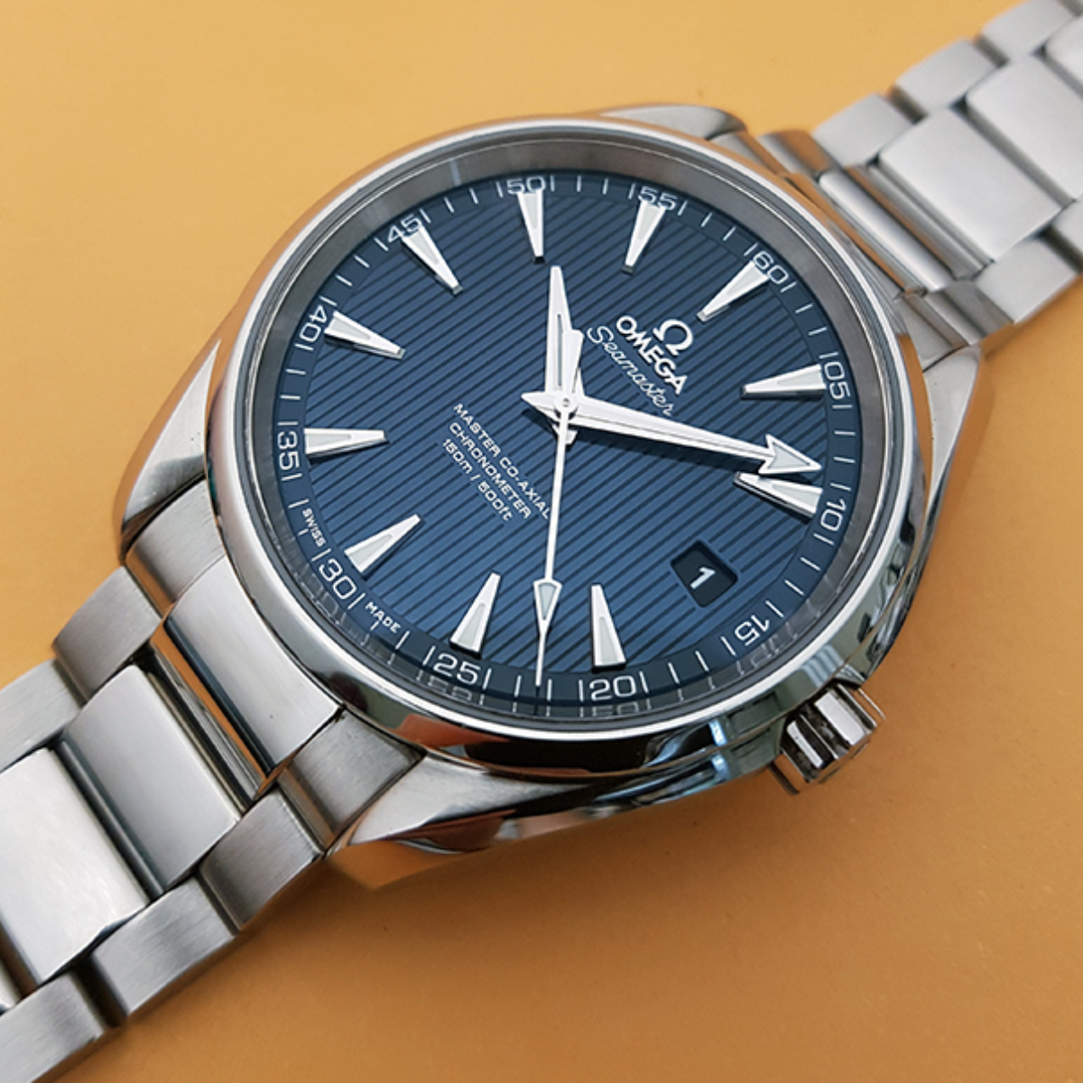 Relógio Omega Seamaster Aqua Terra 150M Calibre 8500 Fundo Azul