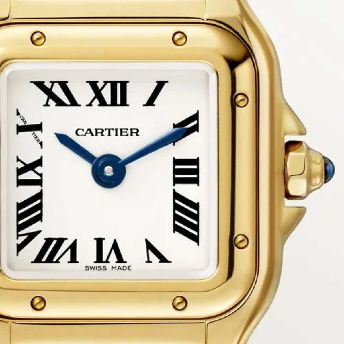 Relógio Mini Panthère Quadrado Dourado