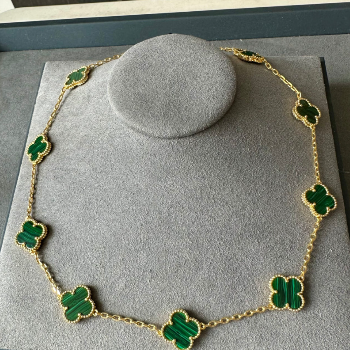 Conjunto Alhambra Vintage Trevo Completo Verde - Ouro 18K