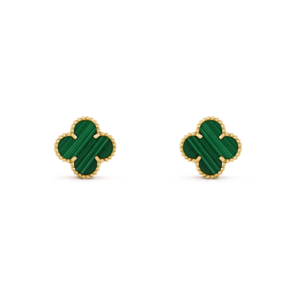 Brinco Pingente Vintage Alhambra Trevo Verde - Ouro 18K